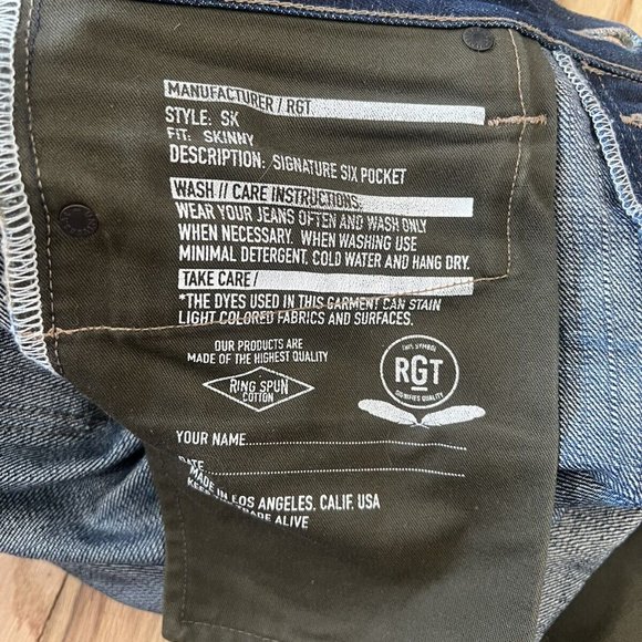 Rogue Territory SK 15 oz Selvedge Denim Skinny Jeans Size 30 - Picture 3 of 10